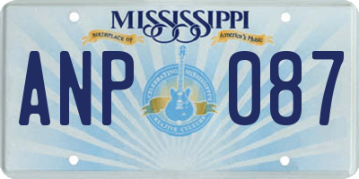 MS license plate ANP087