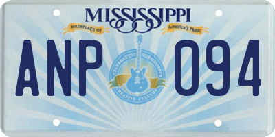 MS license plate ANP094