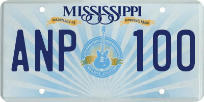 MS license plate ANP100