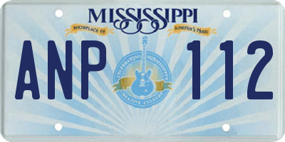 MS license plate ANP112