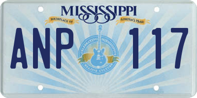 MS license plate ANP117