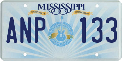 MS license plate ANP133