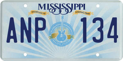 MS license plate ANP134