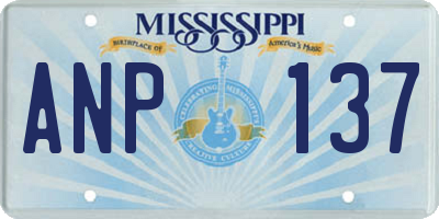 MS license plate ANP137
