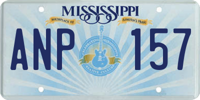 MS license plate ANP157