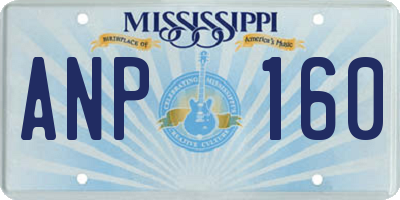 MS license plate ANP160