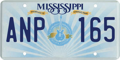 MS license plate ANP165