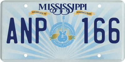 MS license plate ANP166