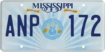 MS license plate ANP172