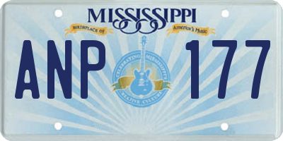 MS license plate ANP177