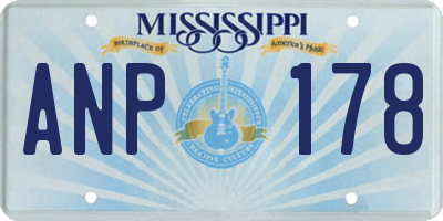 MS license plate ANP178