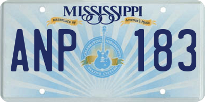 MS license plate ANP183