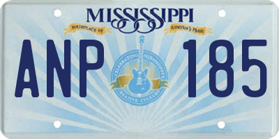 MS license plate ANP185