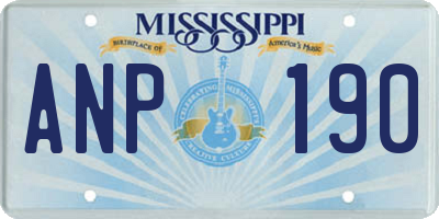 MS license plate ANP190
