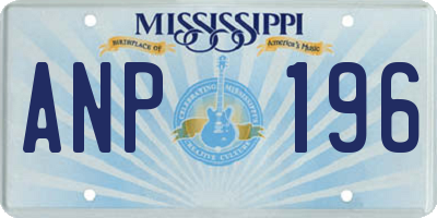 MS license plate ANP196