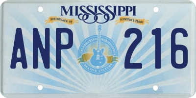 MS license plate ANP216