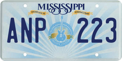 MS license plate ANP223