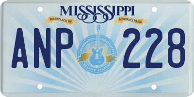 MS license plate ANP228