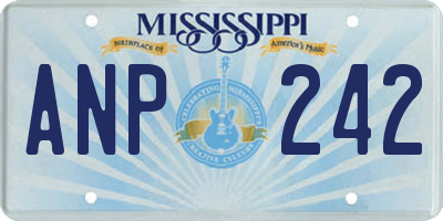 MS license plate ANP242