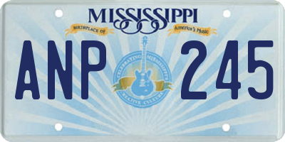 MS license plate ANP245