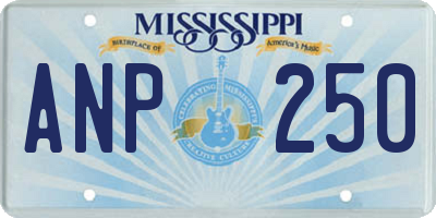 MS license plate ANP250