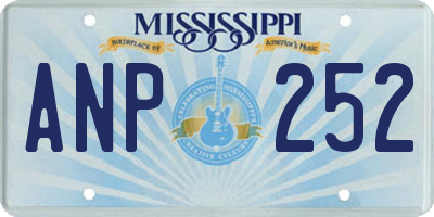 MS license plate ANP252
