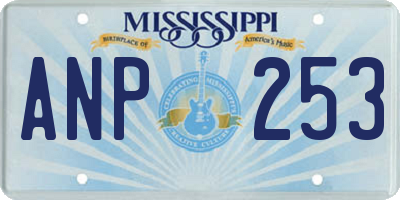 MS license plate ANP253