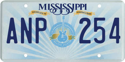 MS license plate ANP254