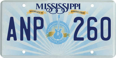 MS license plate ANP260