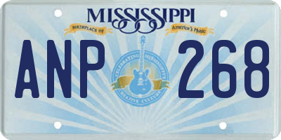 MS license plate ANP268