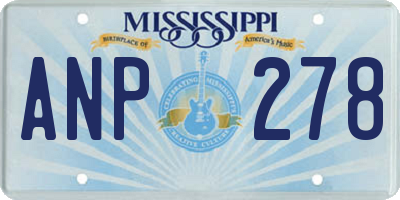 MS license plate ANP278
