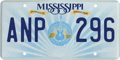 MS license plate ANP296