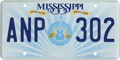 MS license plate ANP302