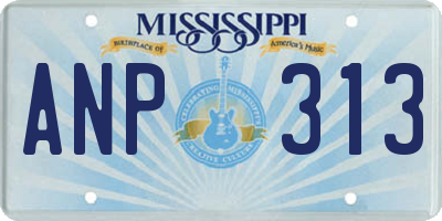 MS license plate ANP313