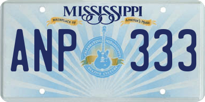 MS license plate ANP333