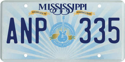 MS license plate ANP335