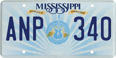 MS license plate ANP340