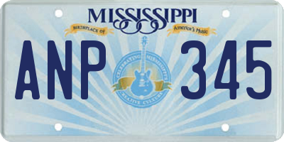MS license plate ANP345