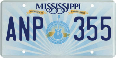 MS license plate ANP355
