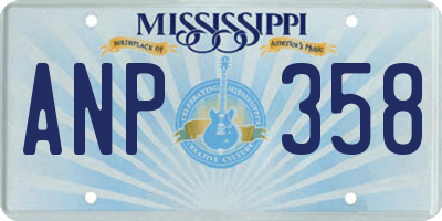 MS license plate ANP358