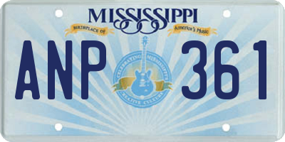 MS license plate ANP361