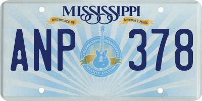 MS license plate ANP378