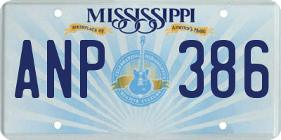 MS license plate ANP386