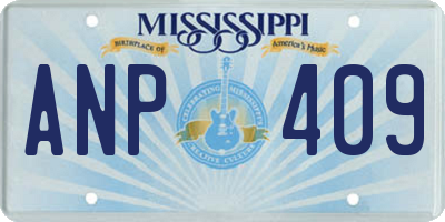 MS license plate ANP409