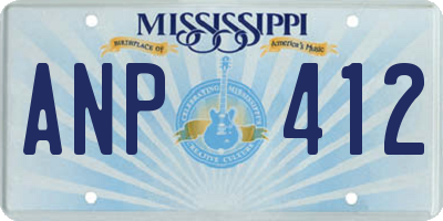 MS license plate ANP412