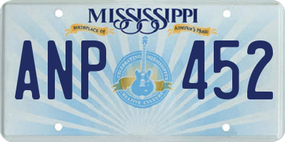 MS license plate ANP452