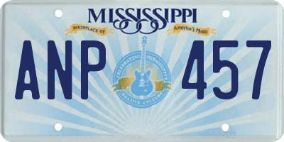MS license plate ANP457