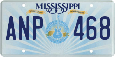 MS license plate ANP468