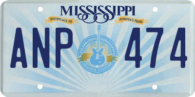 MS license plate ANP474