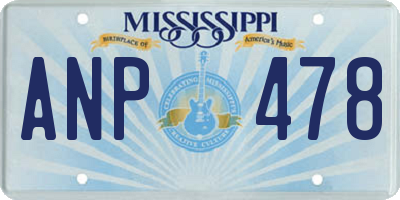 MS license plate ANP478